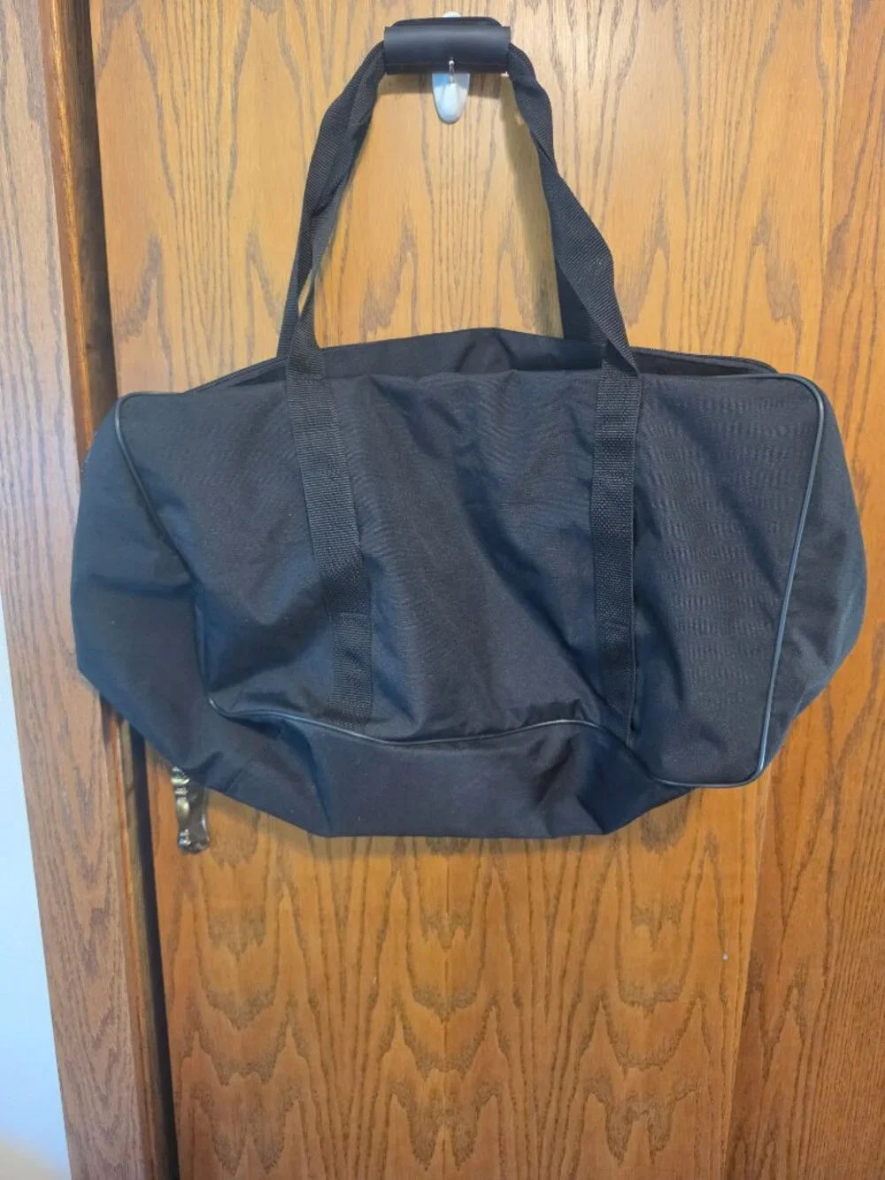 Harley Davidson Black Canvas Travel Duffel Bag Gym Weekender Luggage Like New